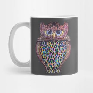 Owl painted in Inks with patterned feathers Mug